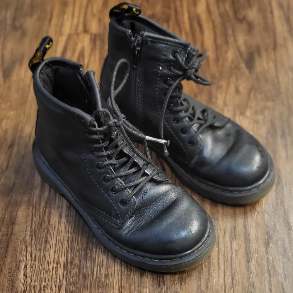 Dr Marten Black Ankle Moto Sole Bouncing Boots Size 13 Neutral Combat Winter